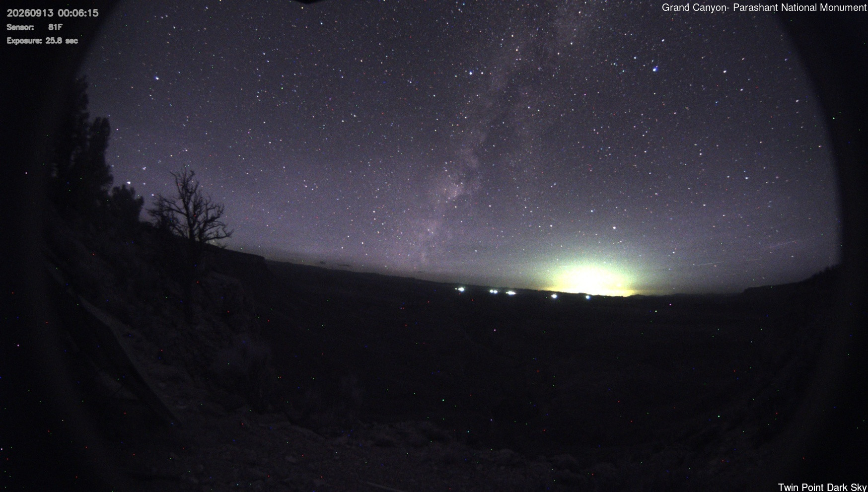 time-lapse frame, Twin Point - Dark Sky webcam