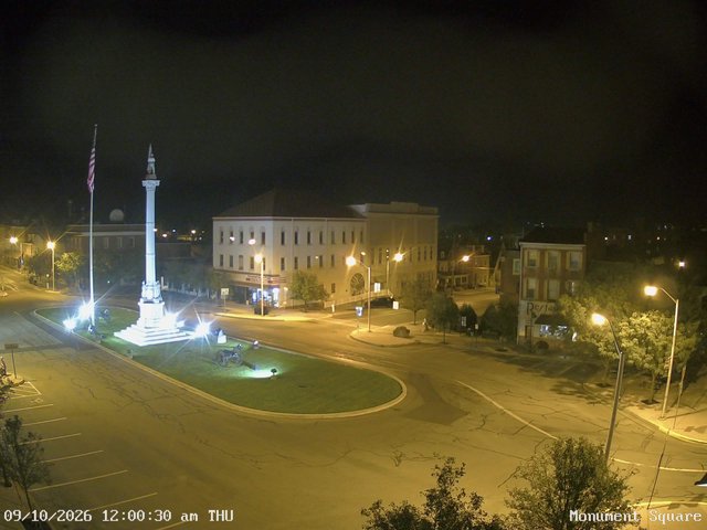 time-lapse frame, Monument Square Center webcam