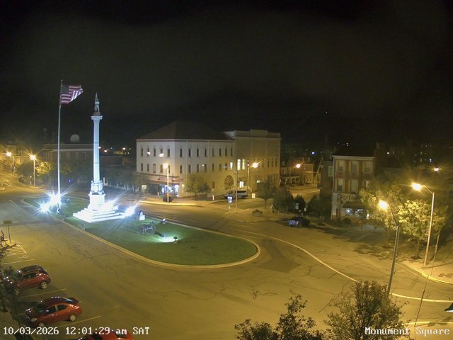 time-lapse frame, Monument Square Center webcam
