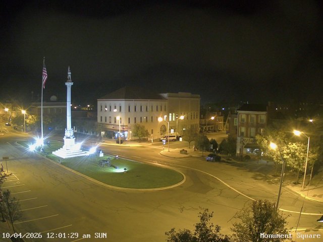 time-lapse frame, Monument Square Center webcam