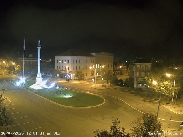 time-lapse frame, Monument Square Center webcam