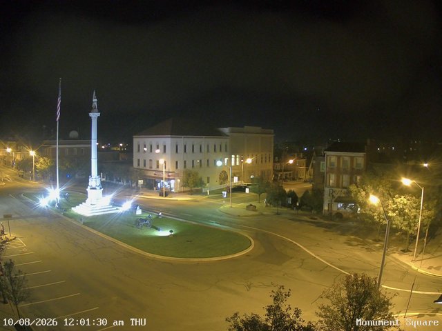 time-lapse frame, Monument Square Center webcam