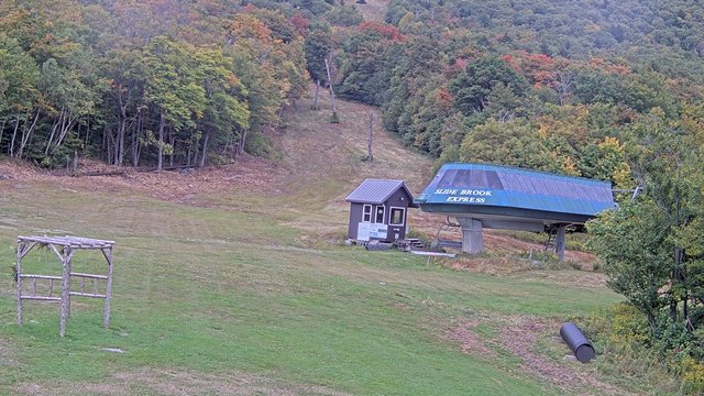 view from Sugarbush Slide Brook Lift on 2026-09-17