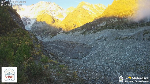 time-lapse frame, Fronte ghiacciaio Belvedere webcam
