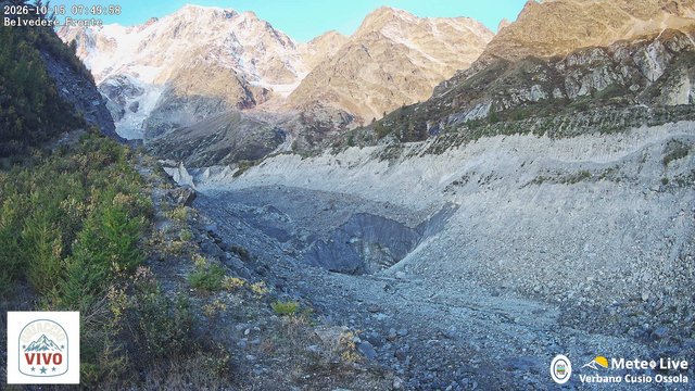 time-lapse frame, Fronte ghiacciaio Belvedere webcam