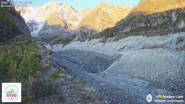 time-lapse frame, Fronte ghiacciaio Belvedere webcam