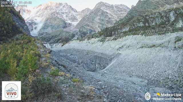 time-lapse frame, Fronte ghiacciaio Belvedere webcam