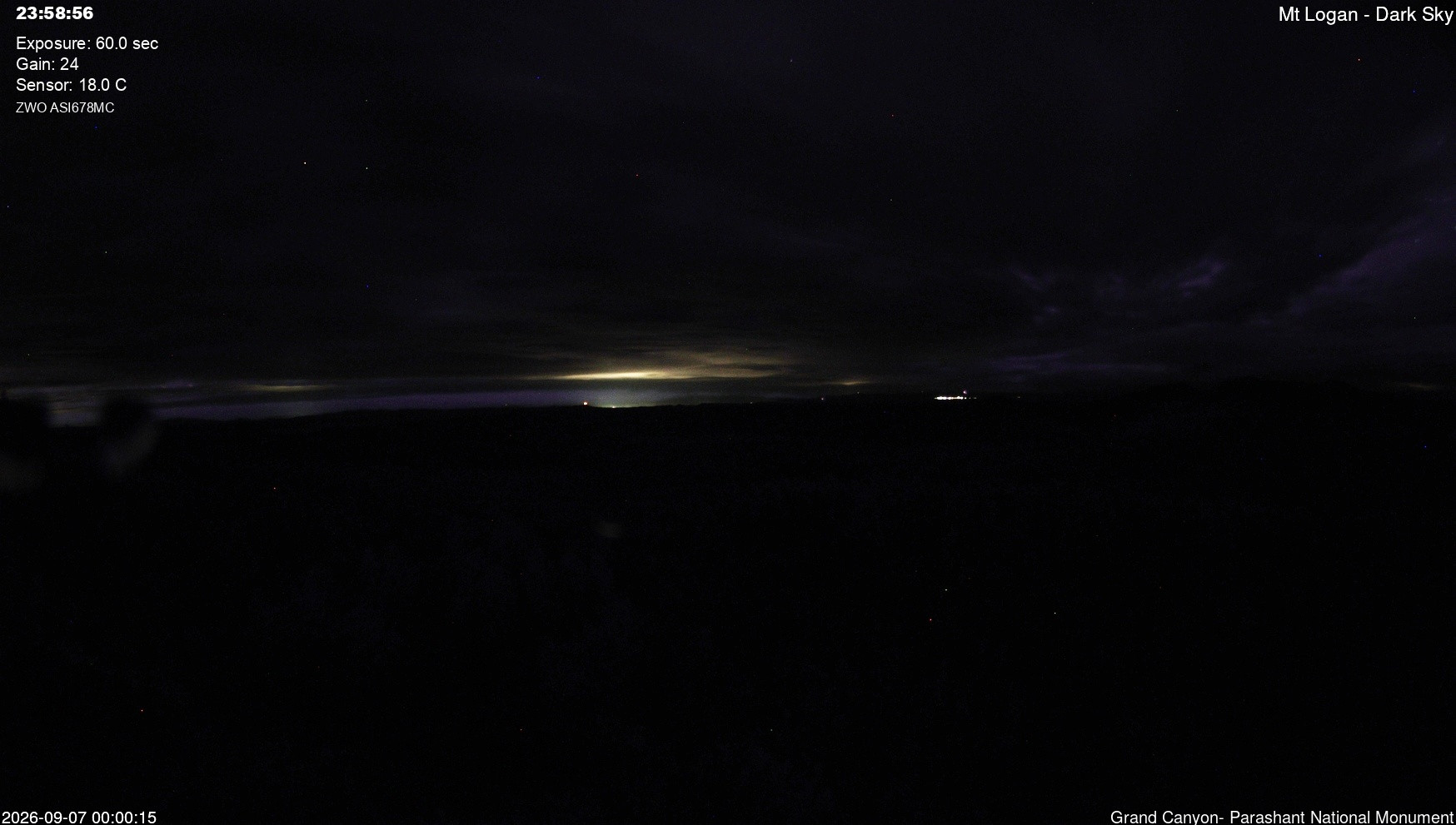 time-lapse frame, Mt Logan - Dark Sky webcam