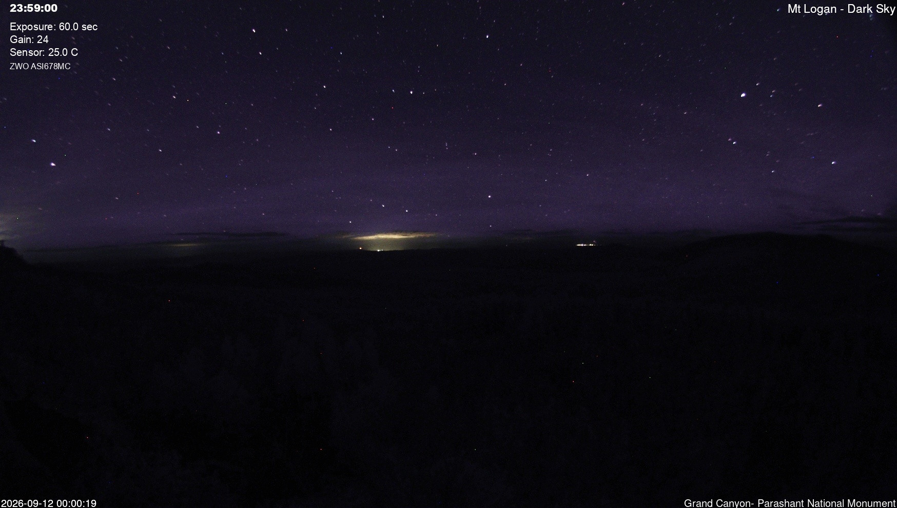 time-lapse frame, Mt Logan - Dark Sky webcam