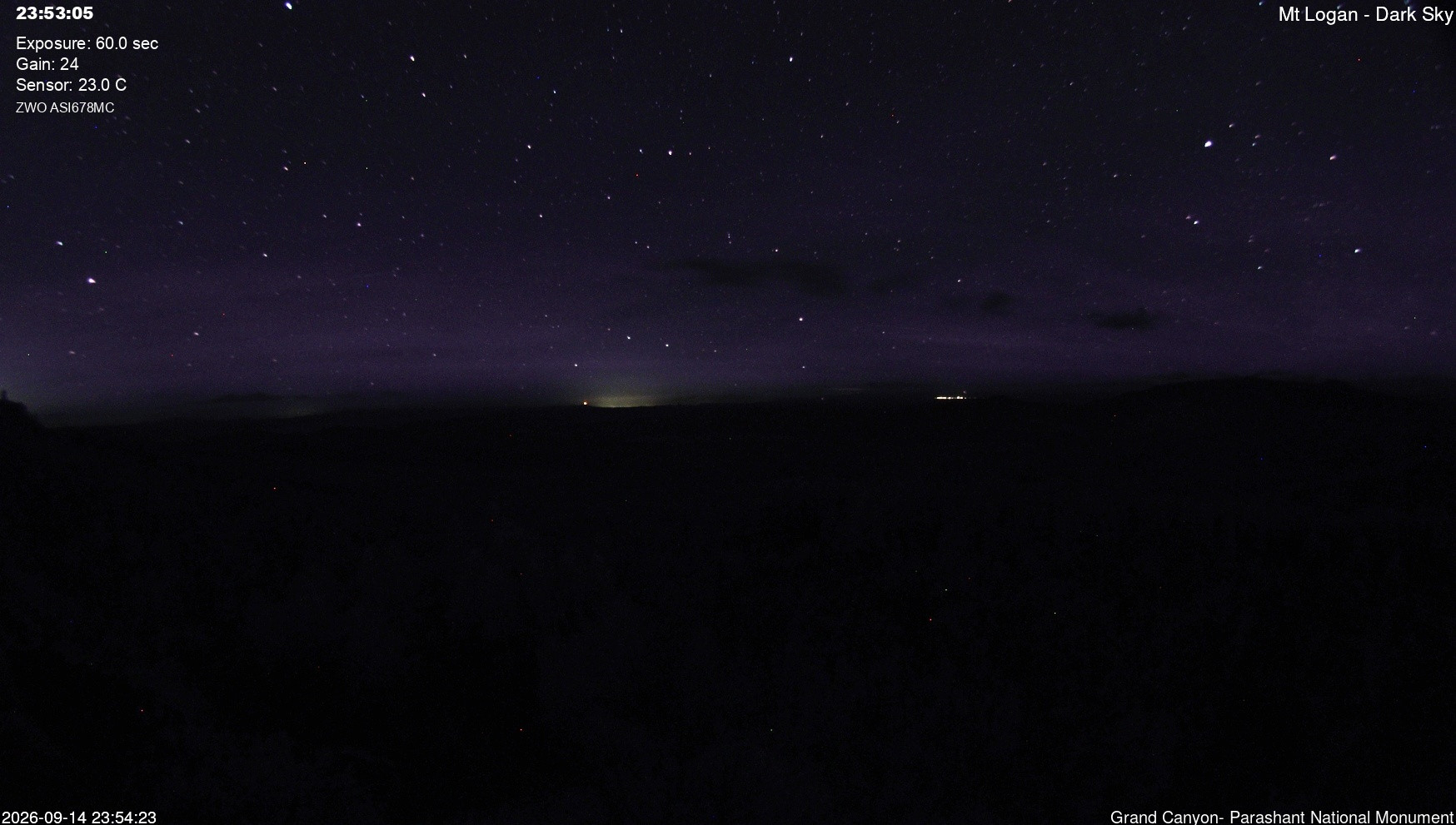 view from Mt Logan - Dark Sky on 2026-09-14