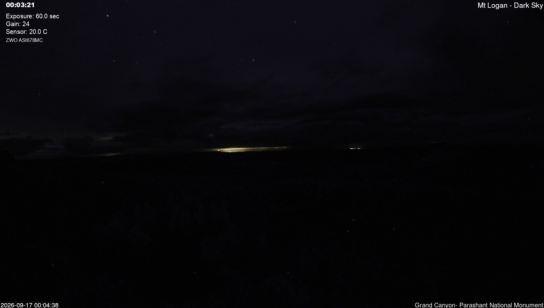 time-lapse frame, Mt Logan - Dark Sky webcam