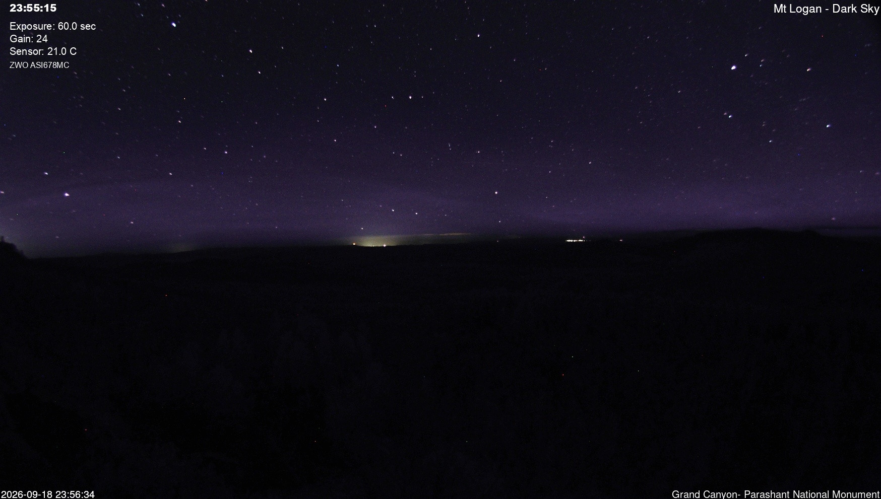 view from Mt Logan - Dark Sky on 2026-09-18