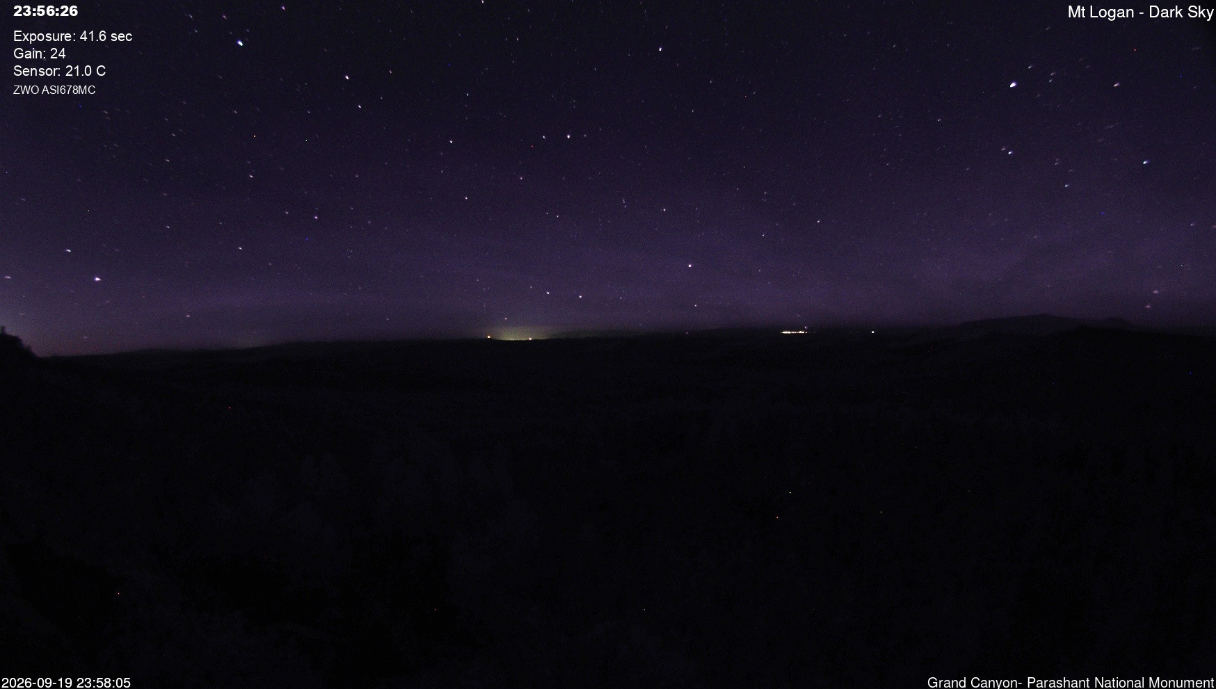 view from Mt Logan - Dark Sky on 2026-09-19