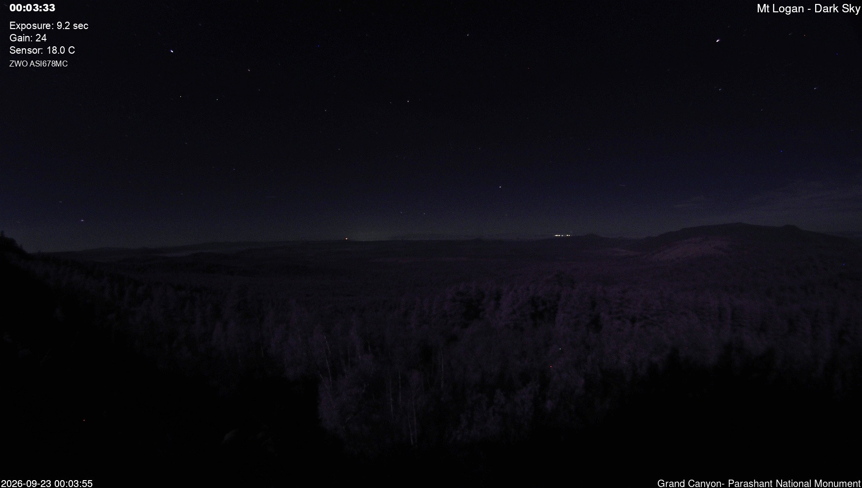 time-lapse frame, Mt Logan - Dark Sky webcam