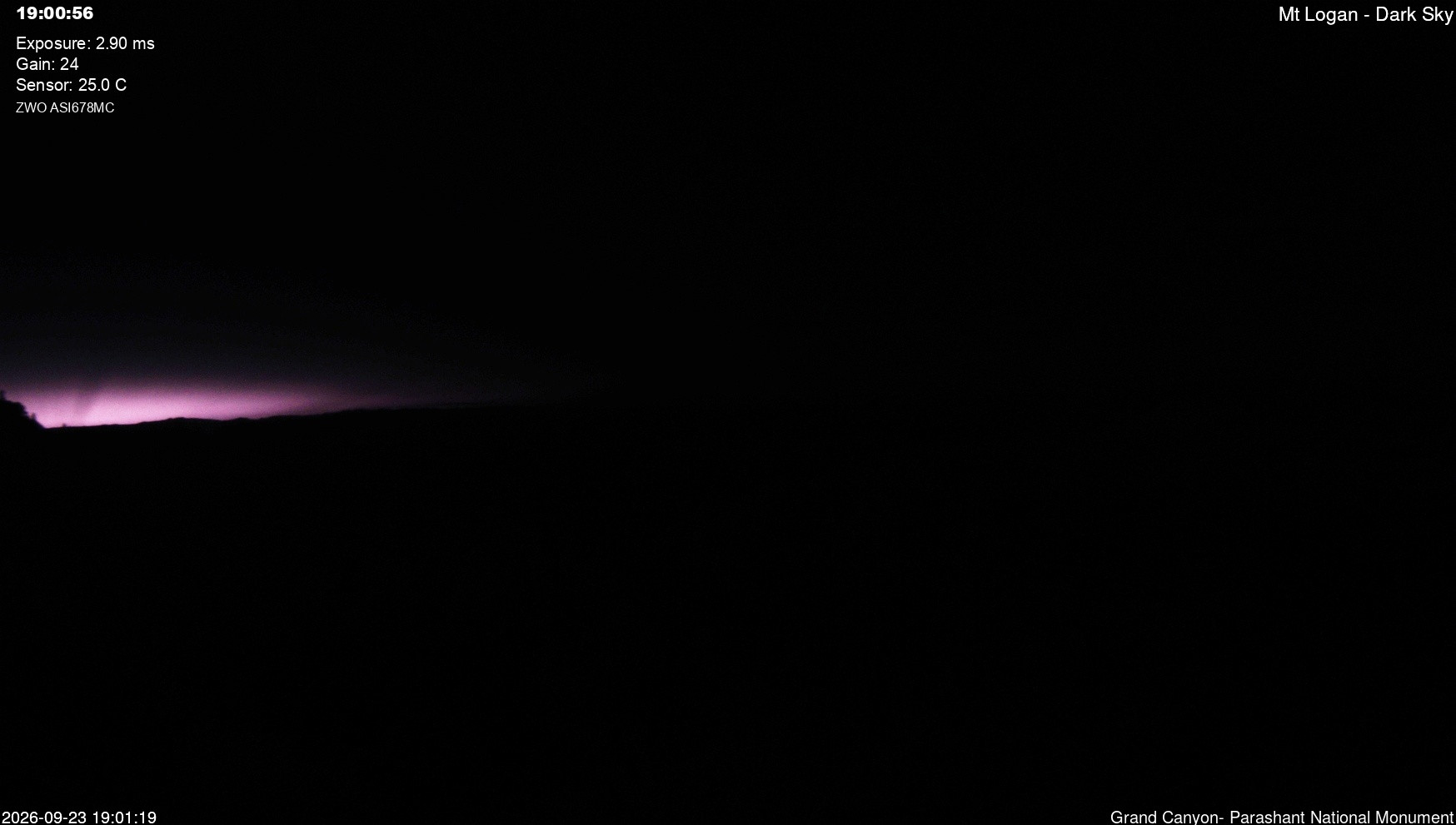 time-lapse frame, Mt Logan - Dark Sky webcam