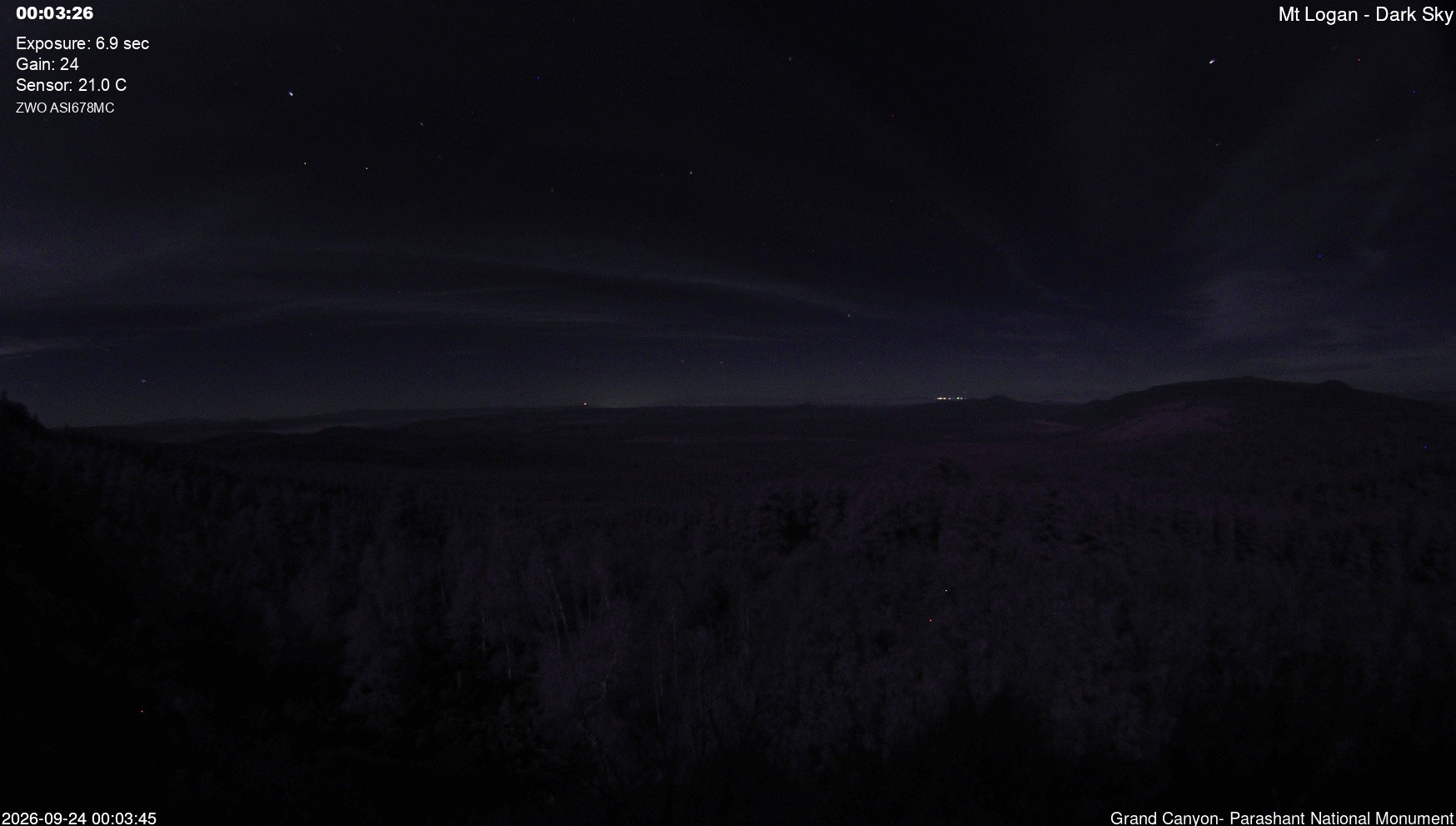 time-lapse frame, Mt Logan - Dark Sky webcam
