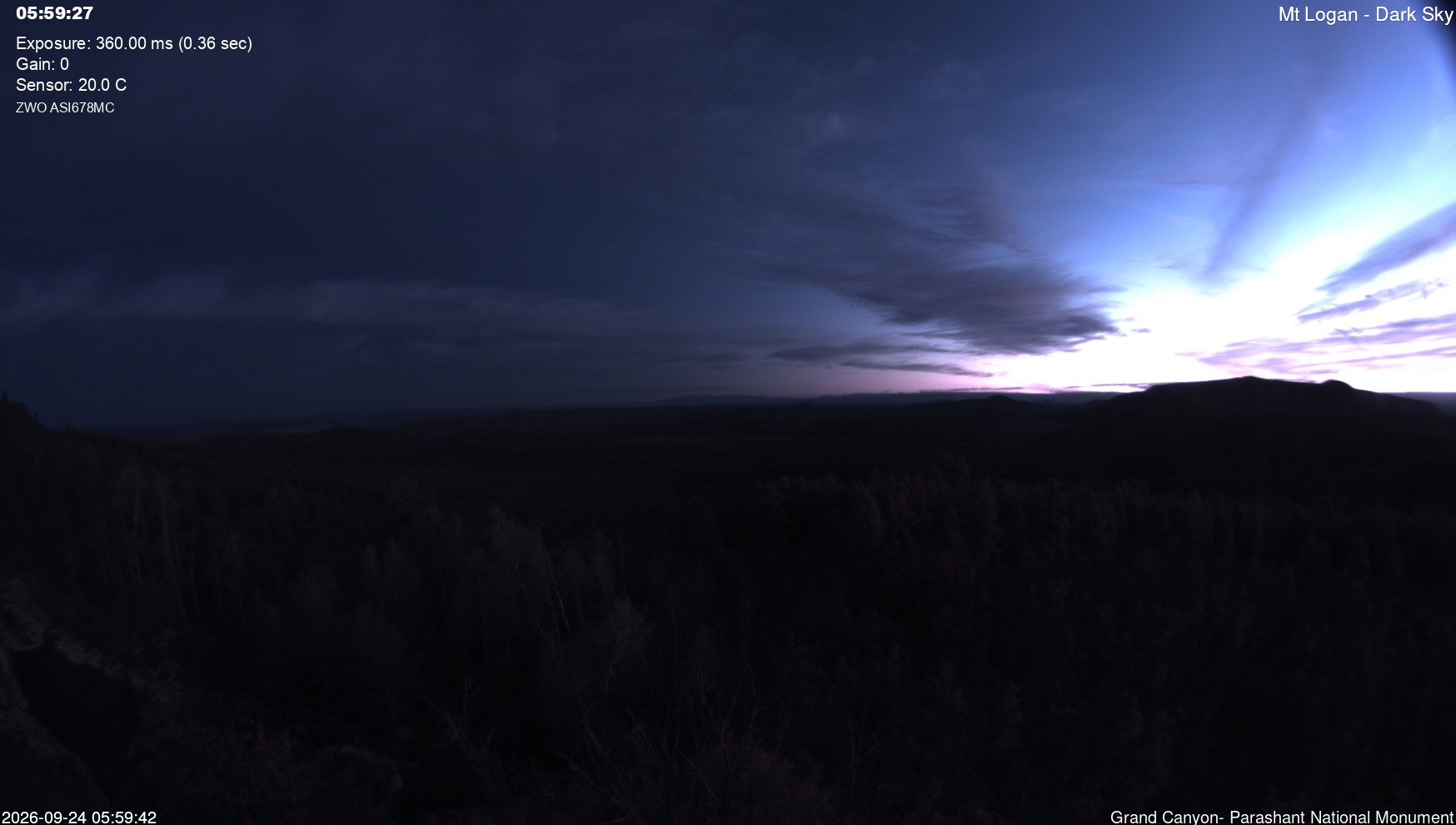 view from Mt Logan - Dark Sky on 2026-09-24