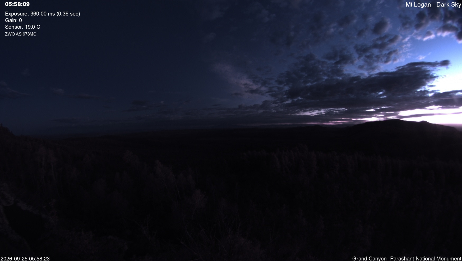 view from Mt Logan - Dark Sky on 2026-09-25