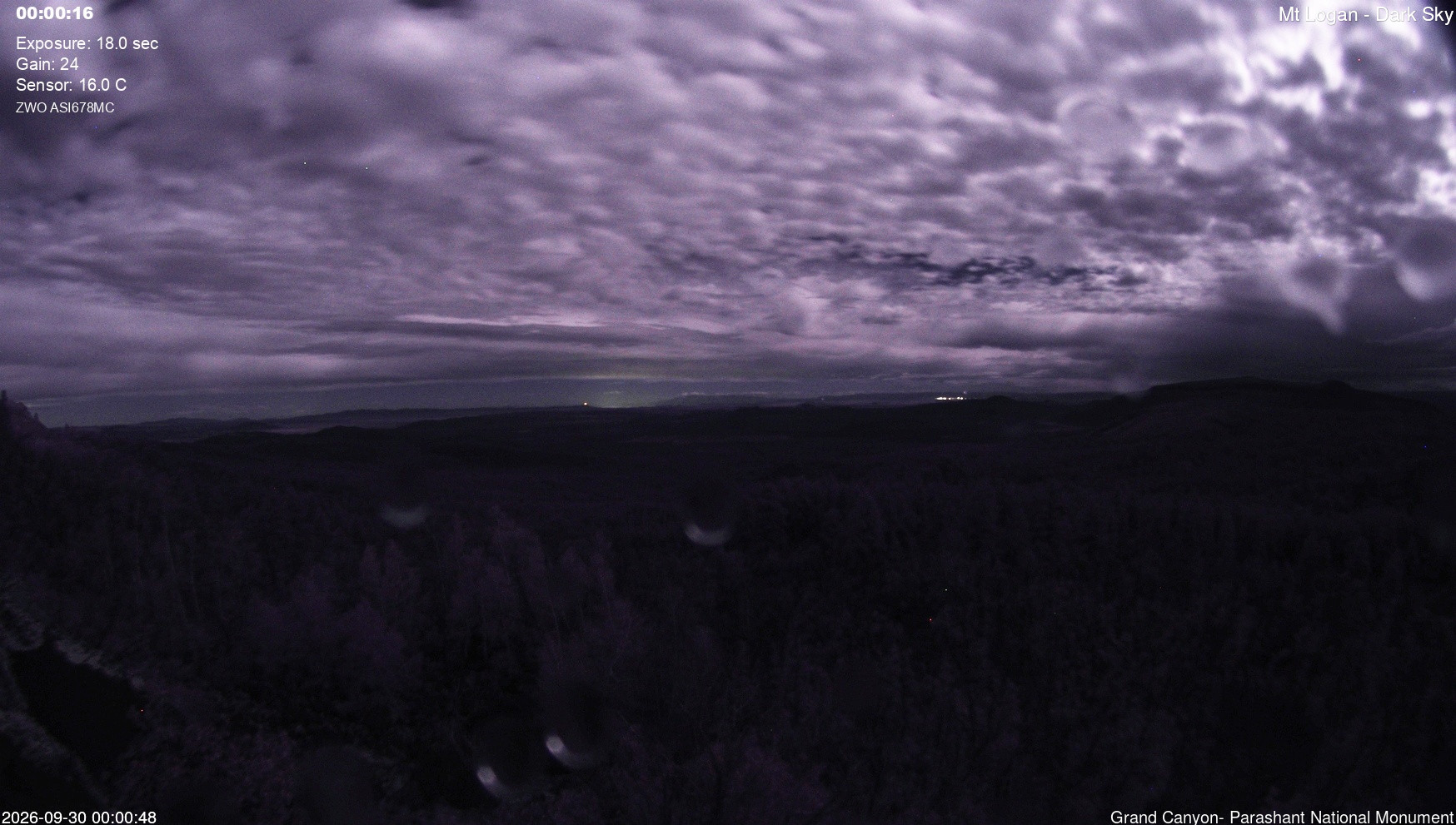 time-lapse frame, Mt Logan - Dark Sky webcam