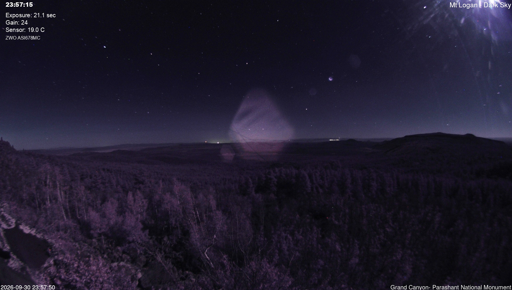 view from Mt Logan - Dark Sky on 2026-09-30