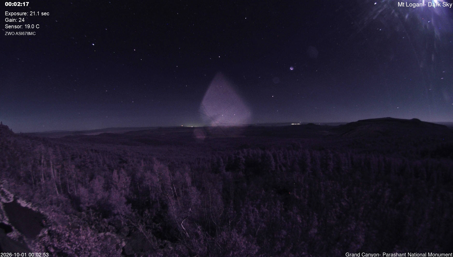 time-lapse frame, Mt Logan - Dark Sky webcam