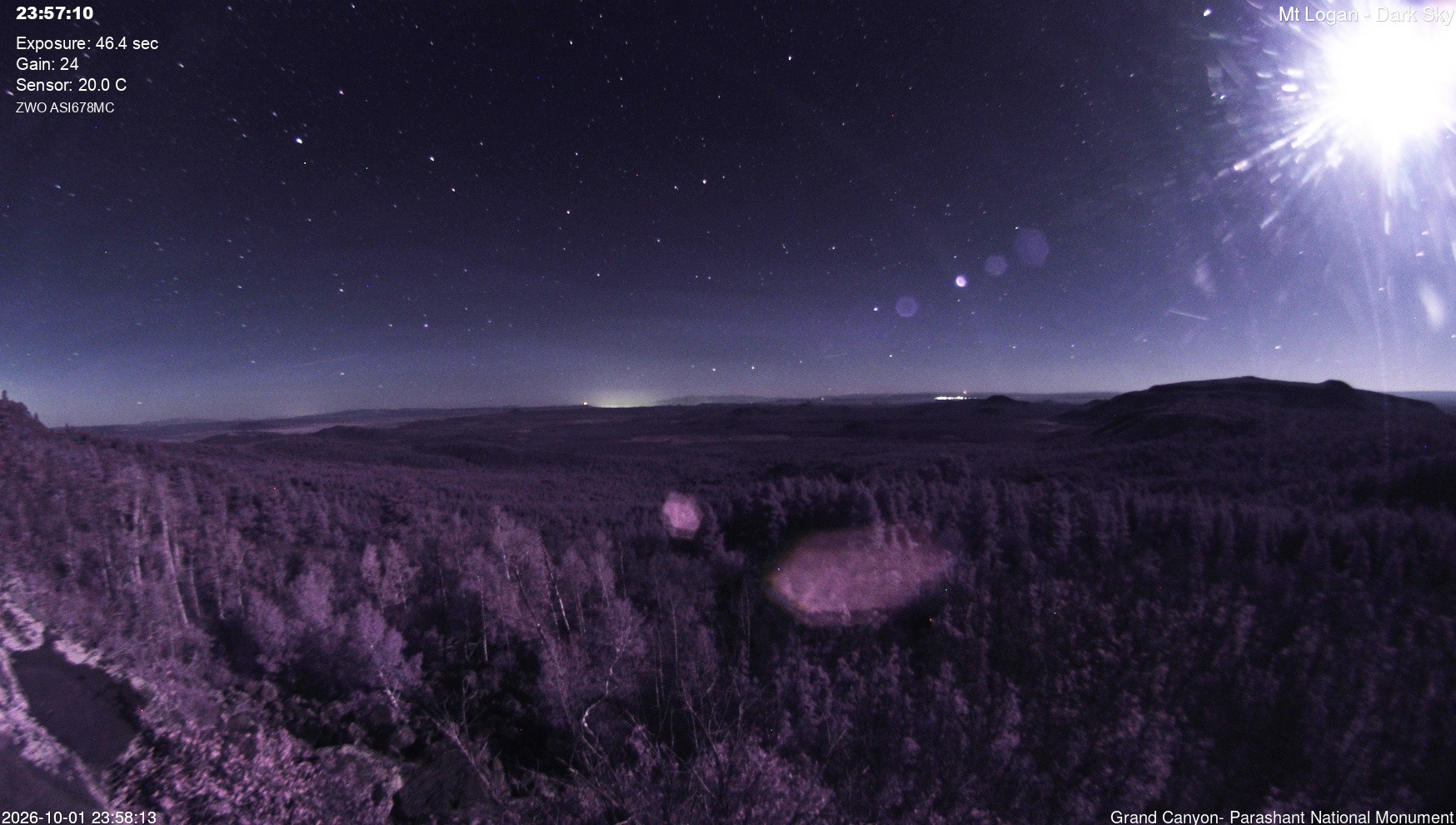 view from Mt Logan - Dark Sky on 2026-10-01