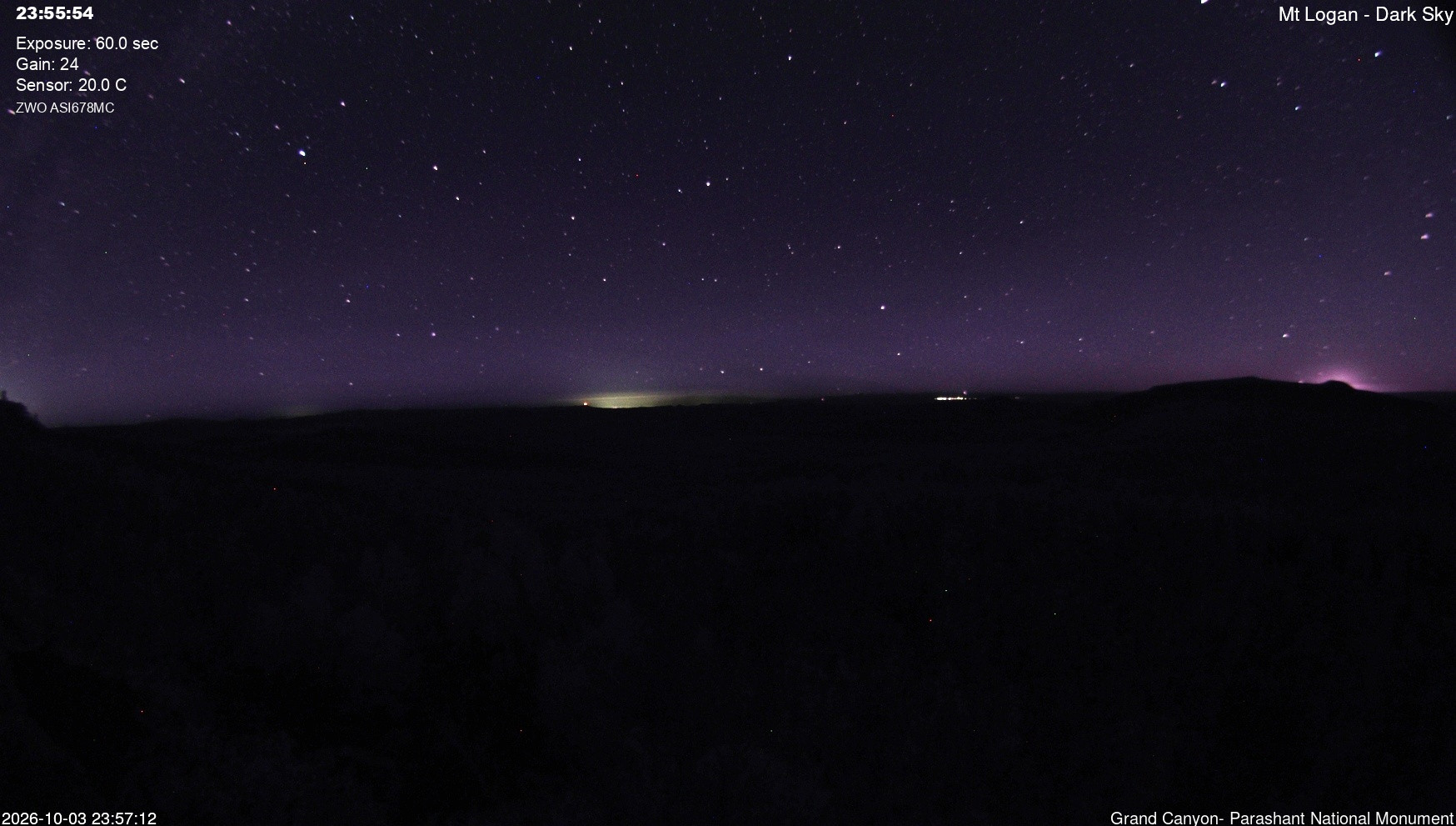view from Mt Logan - Dark Sky on 2026-10-03