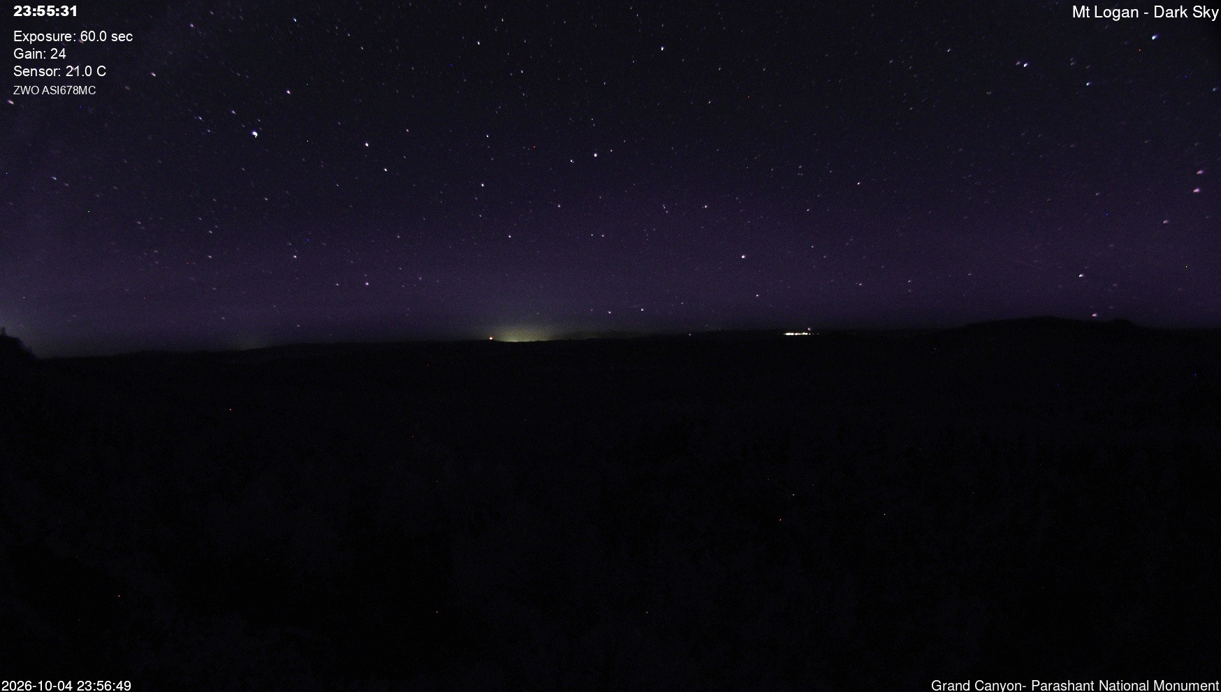 view from Mt Logan - Dark Sky on 2026-10-04