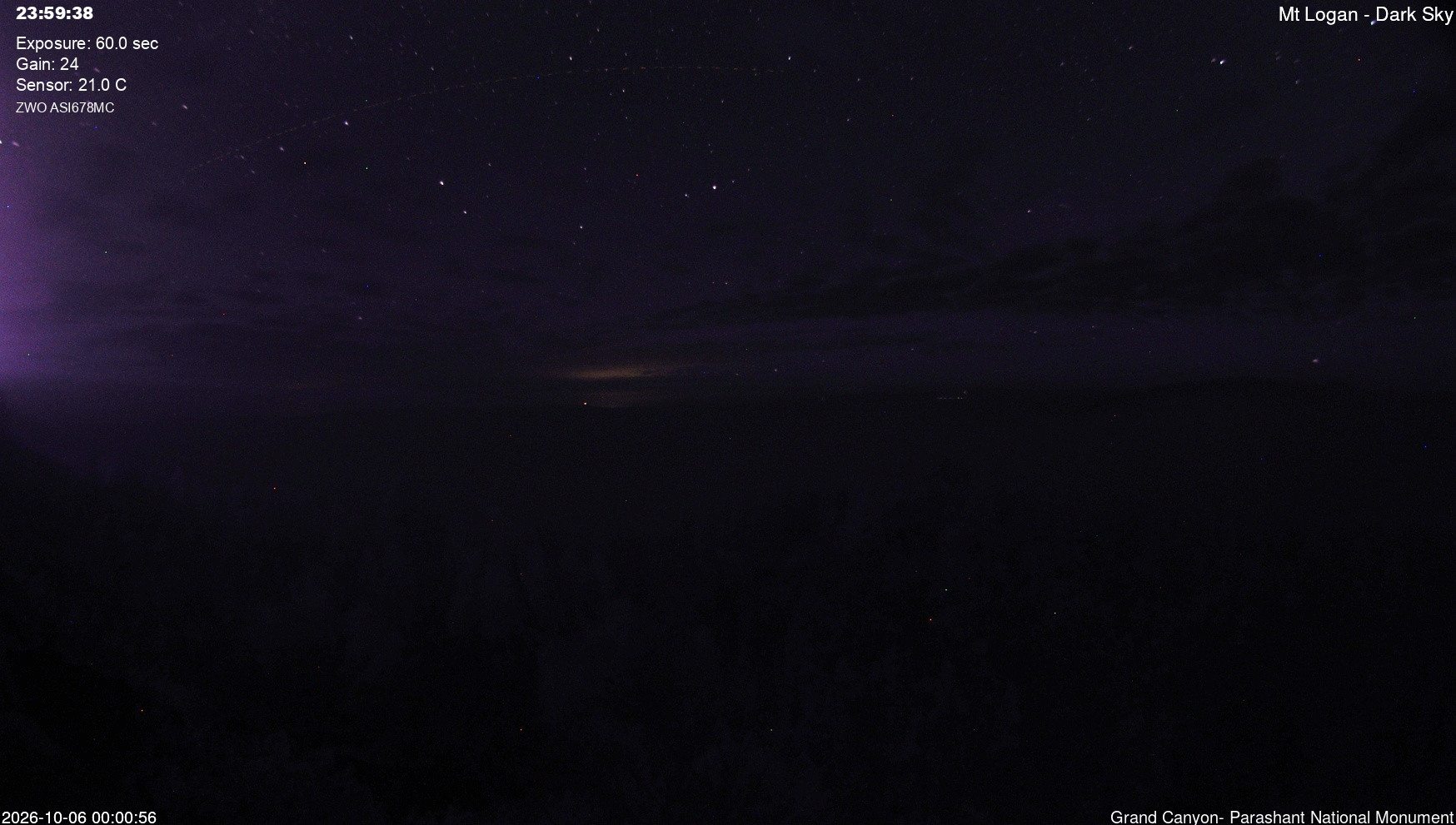 time-lapse frame, Mt Logan - Dark Sky webcam