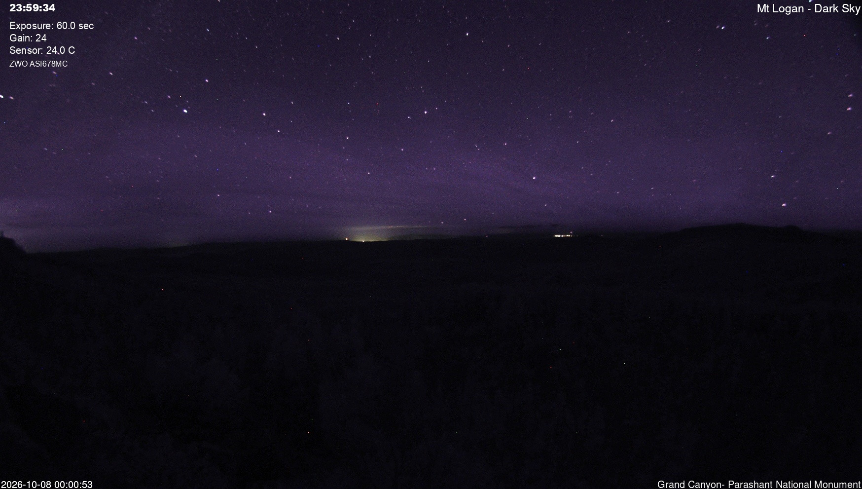 time-lapse frame, Mt Logan - Dark Sky webcam