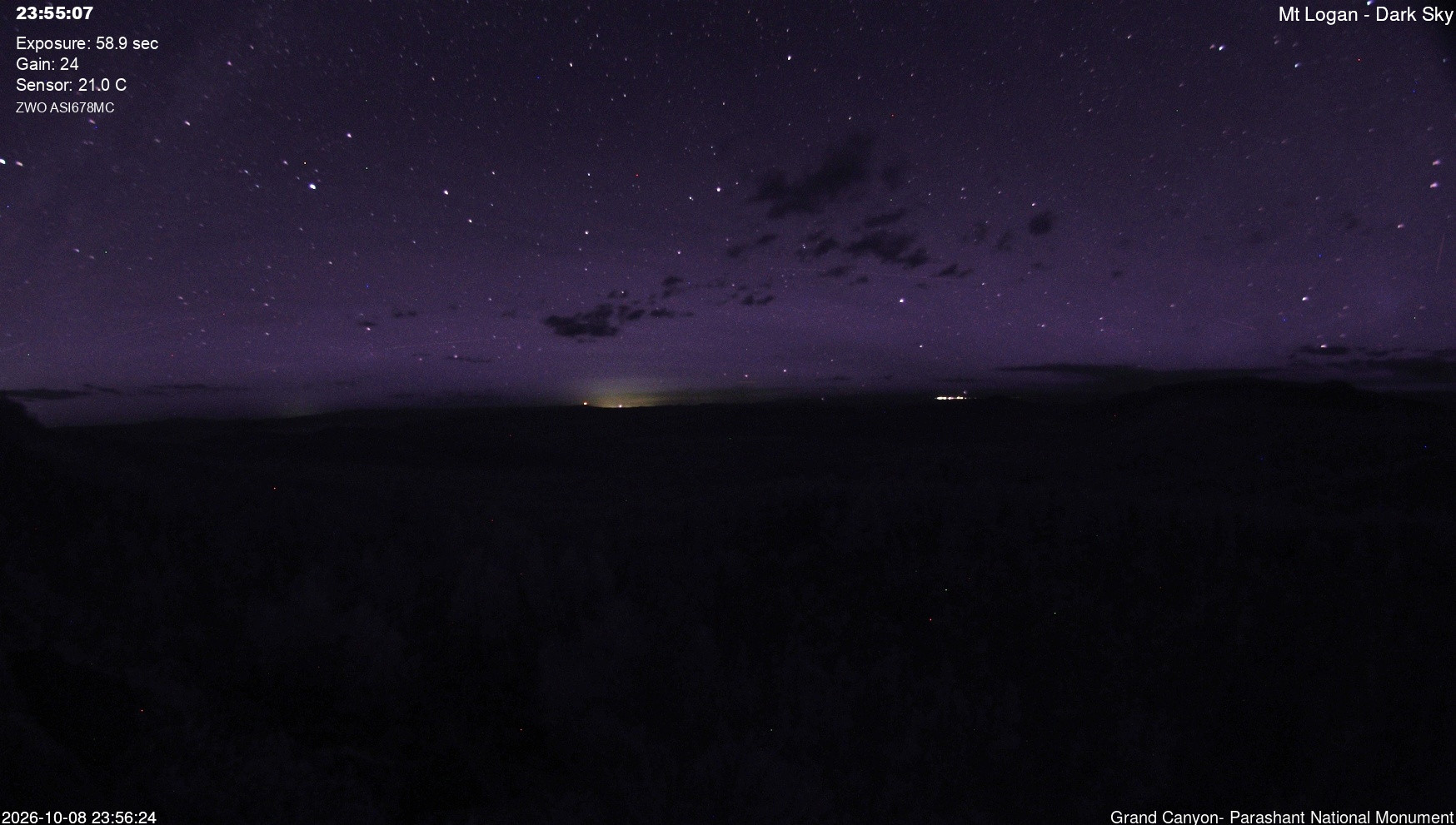 view from Mt Logan - Dark Sky on 2026-10-08