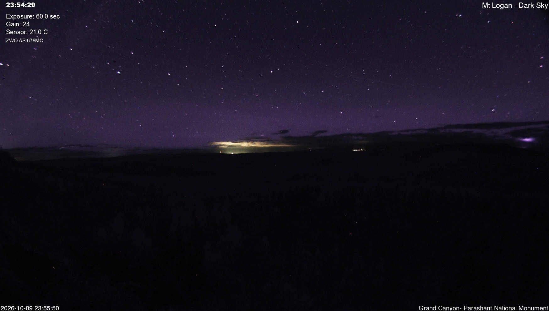 view from Mt Logan - Dark Sky on 2026-10-09