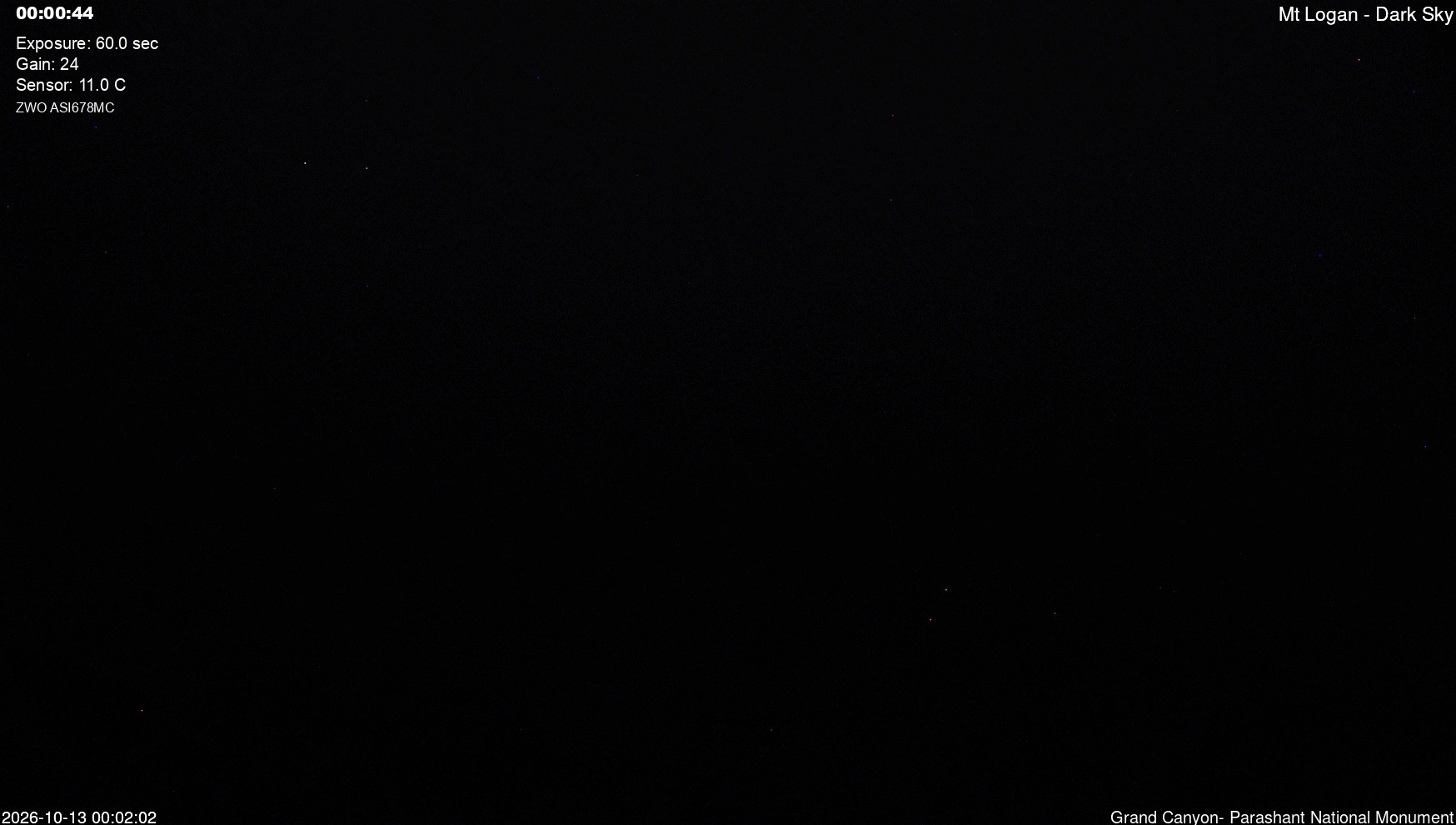 time-lapse frame, Mt Logan - Dark Sky webcam