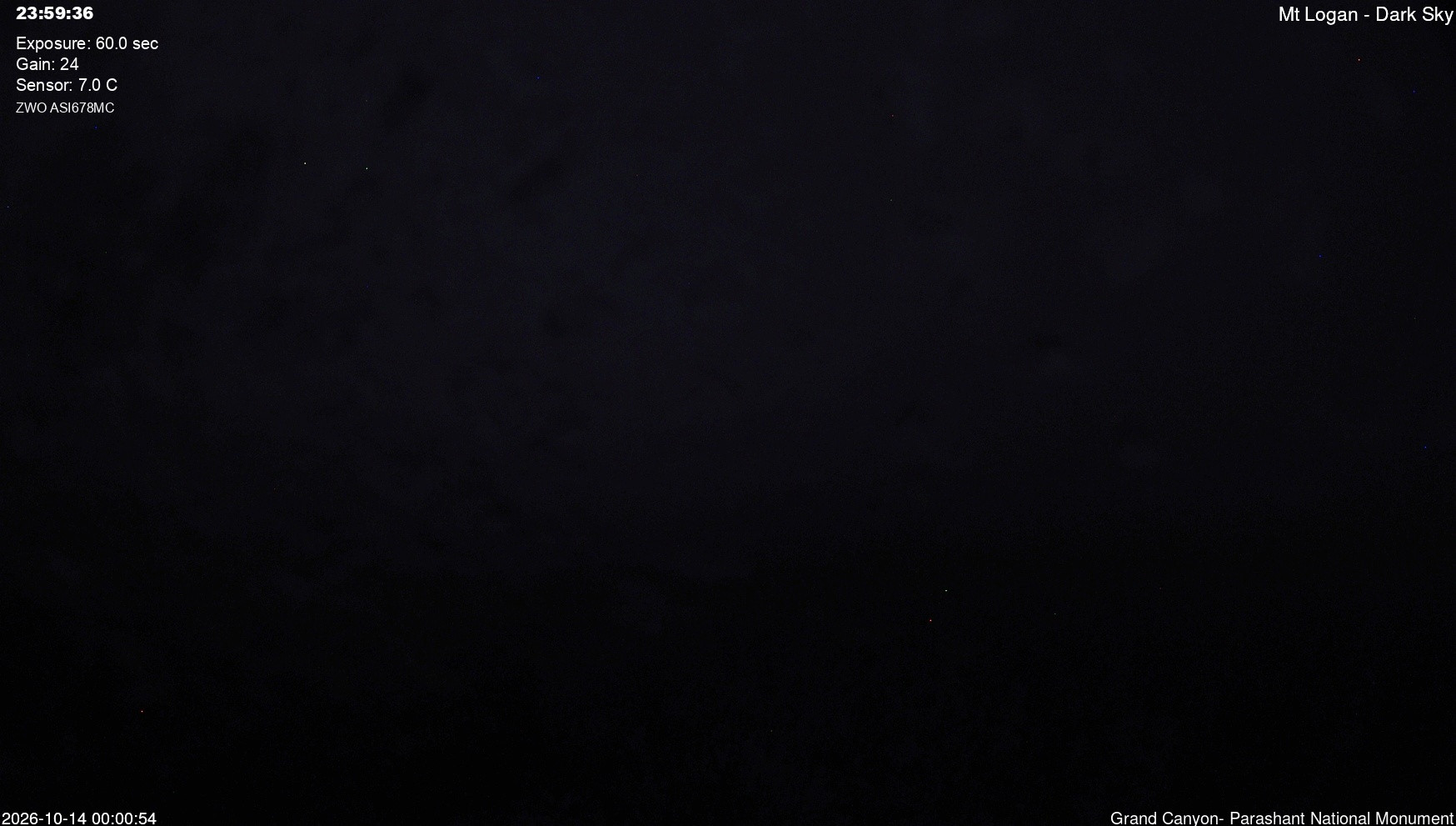 time-lapse frame, Mt Logan - Dark Sky webcam