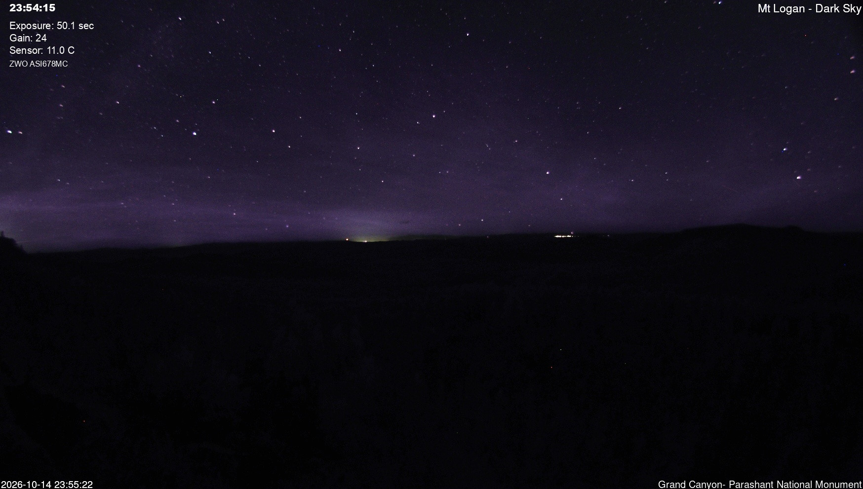 view from Mt Logan - Dark Sky on 2026-10-14
