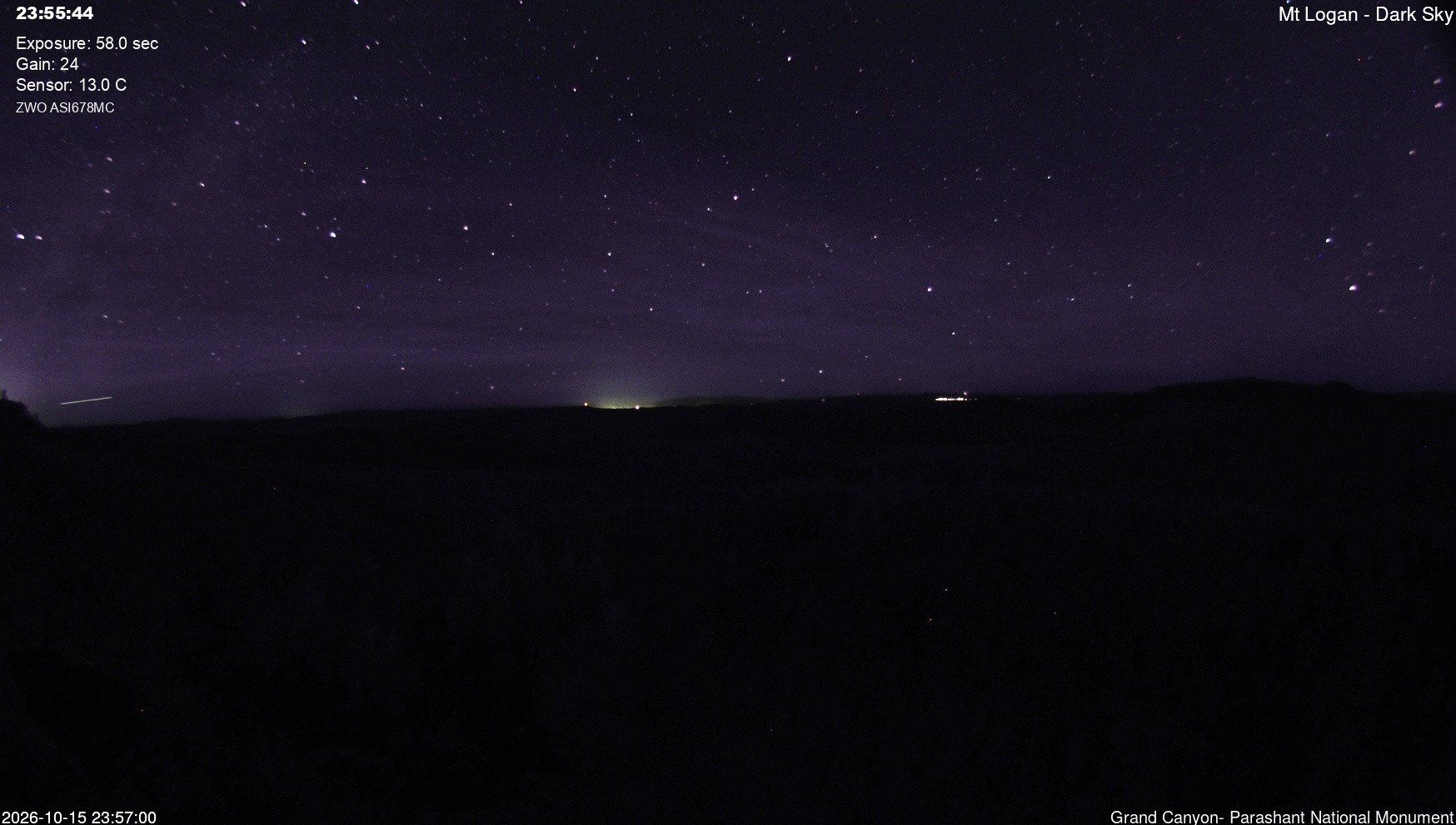 view from Mt Logan - Dark Sky on 2026-10-15