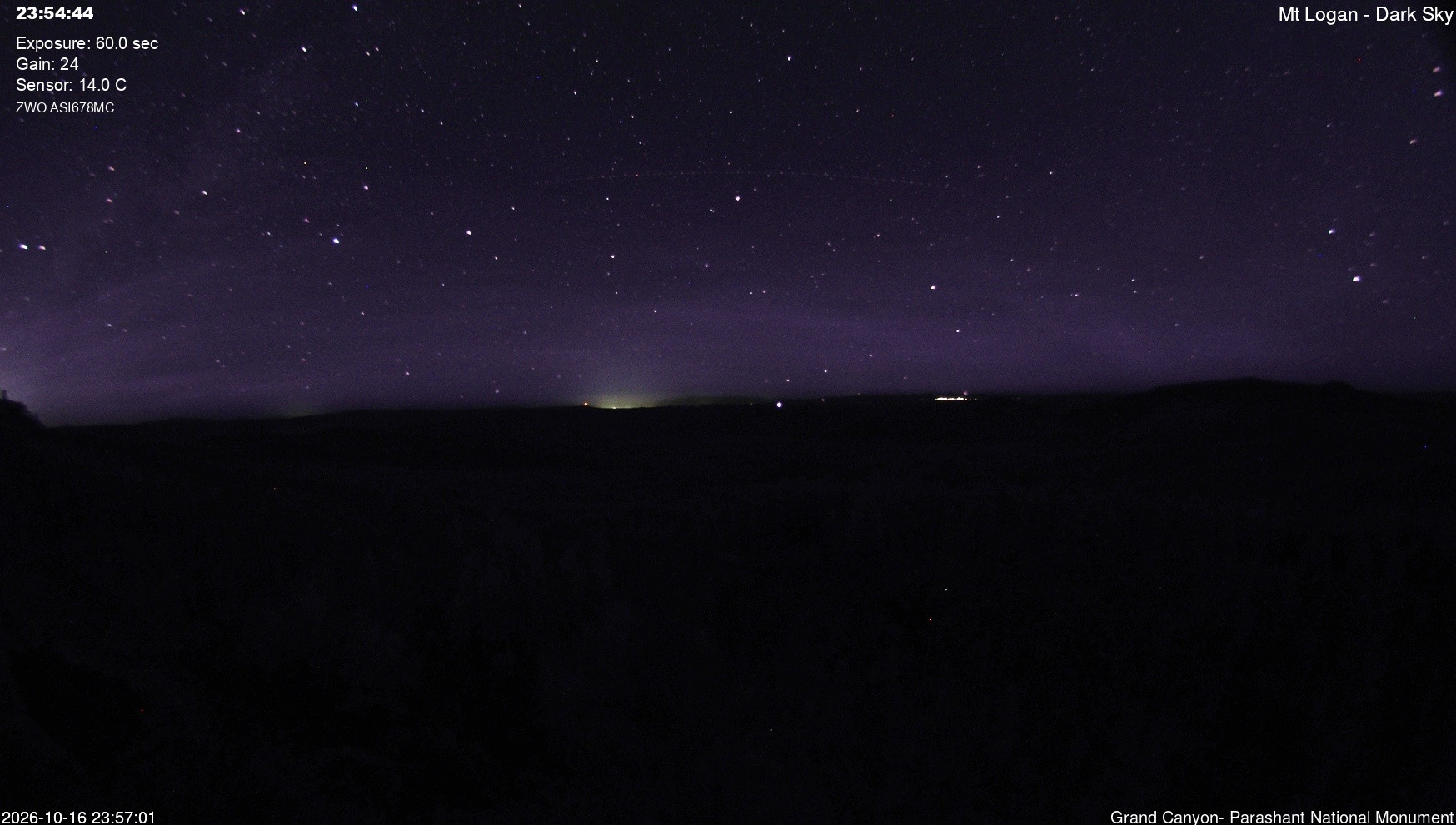 view from Mt Logan - Dark Sky on 2026-10-16