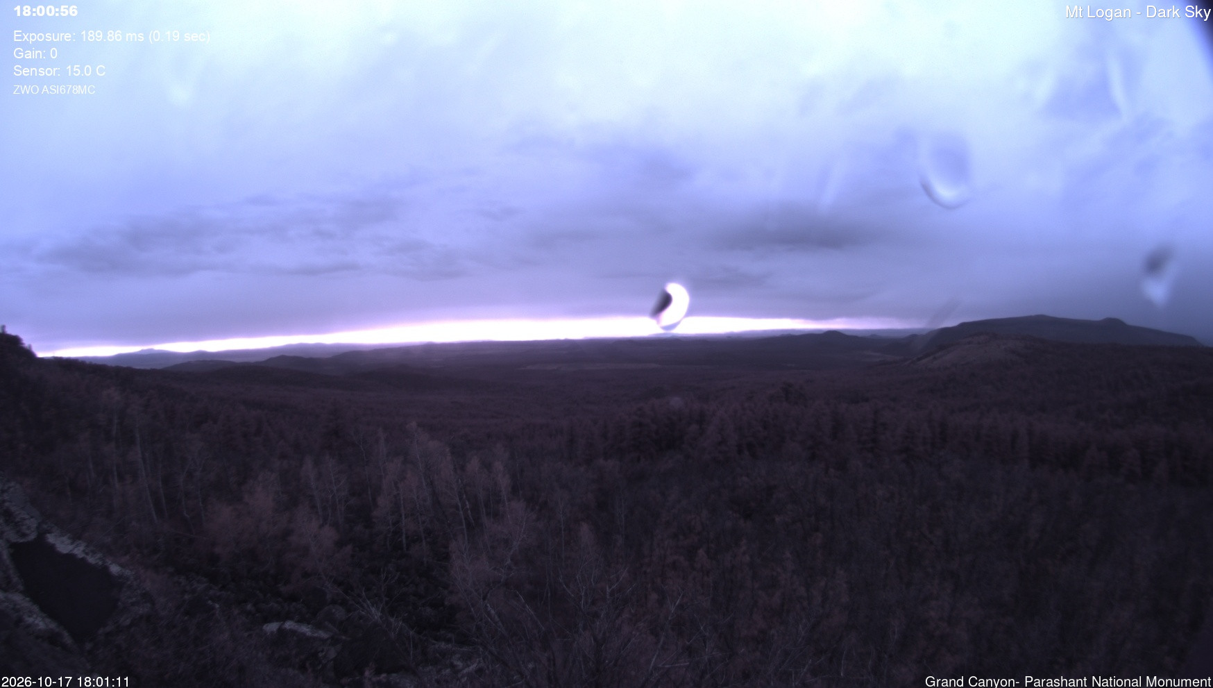 time-lapse frame, Mt Logan - Dark Sky webcam