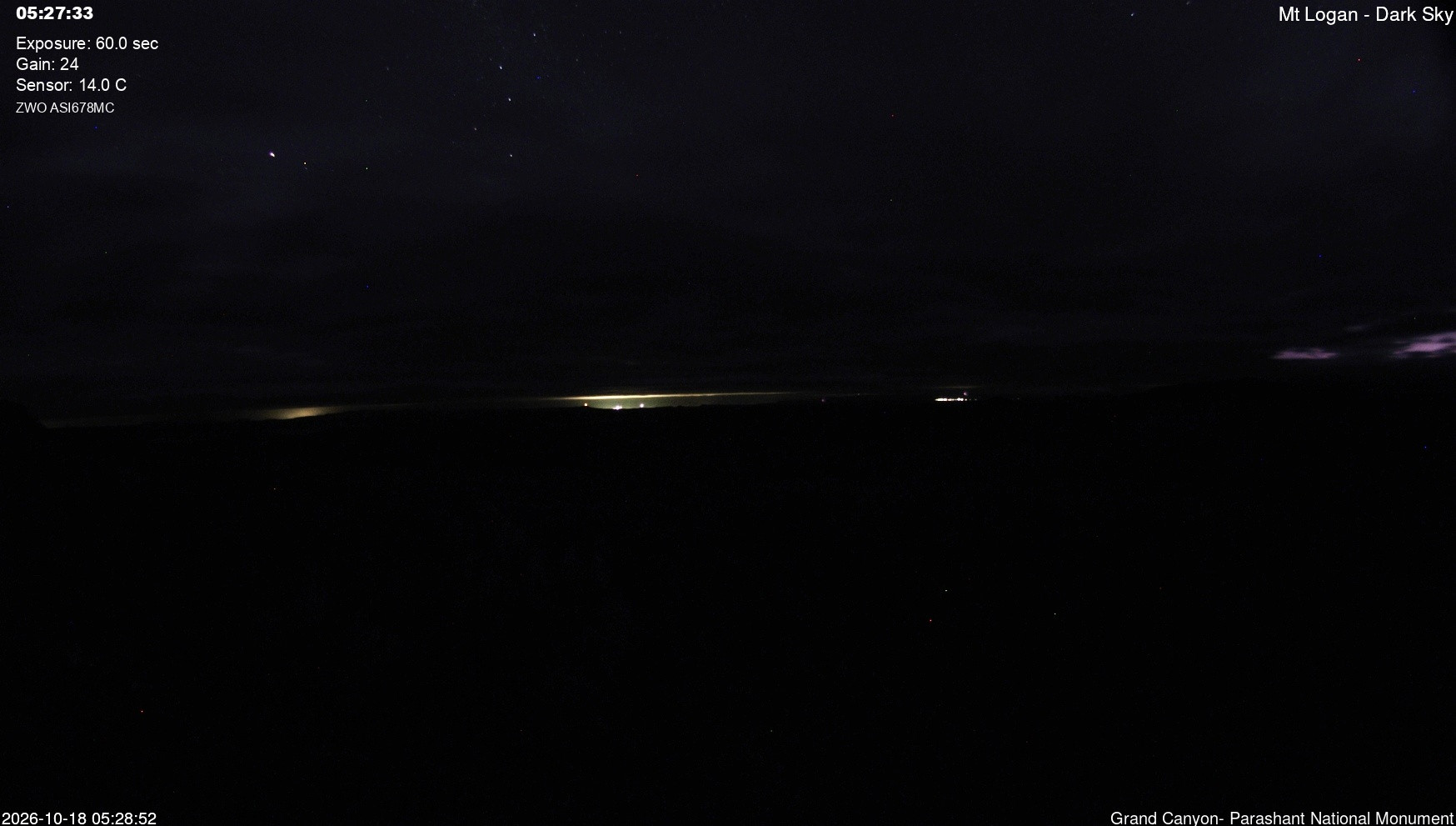 view from Mt Logan - Dark Sky on 2026-10-18
