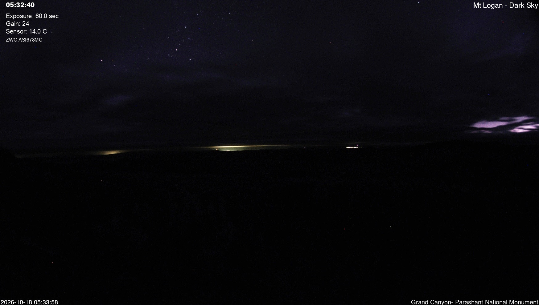 view from Mt Logan - Dark Sky on 2026-10-18