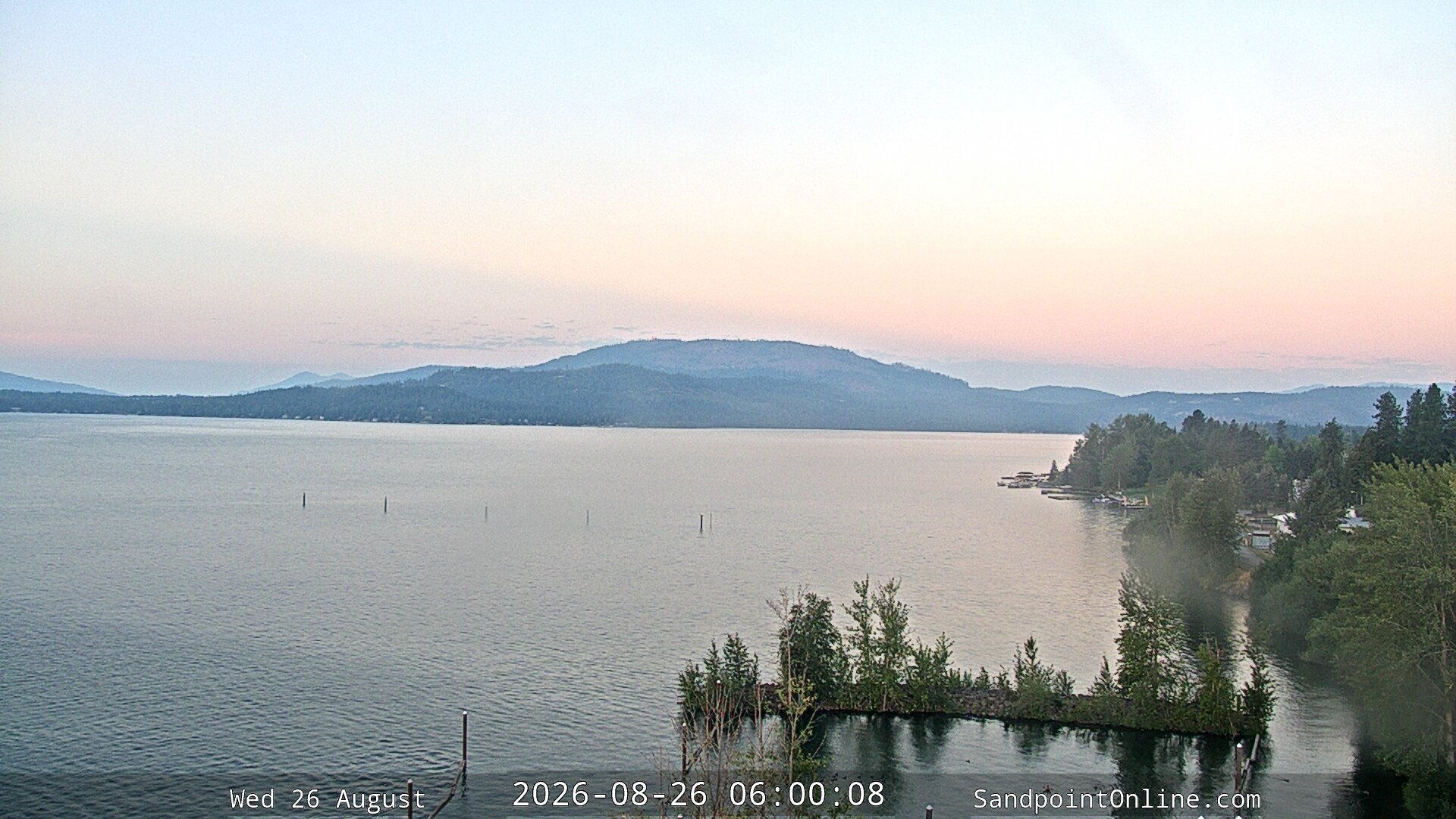 time-lapse frame, Sandpoint Online - Lake Pend Oreille webcam