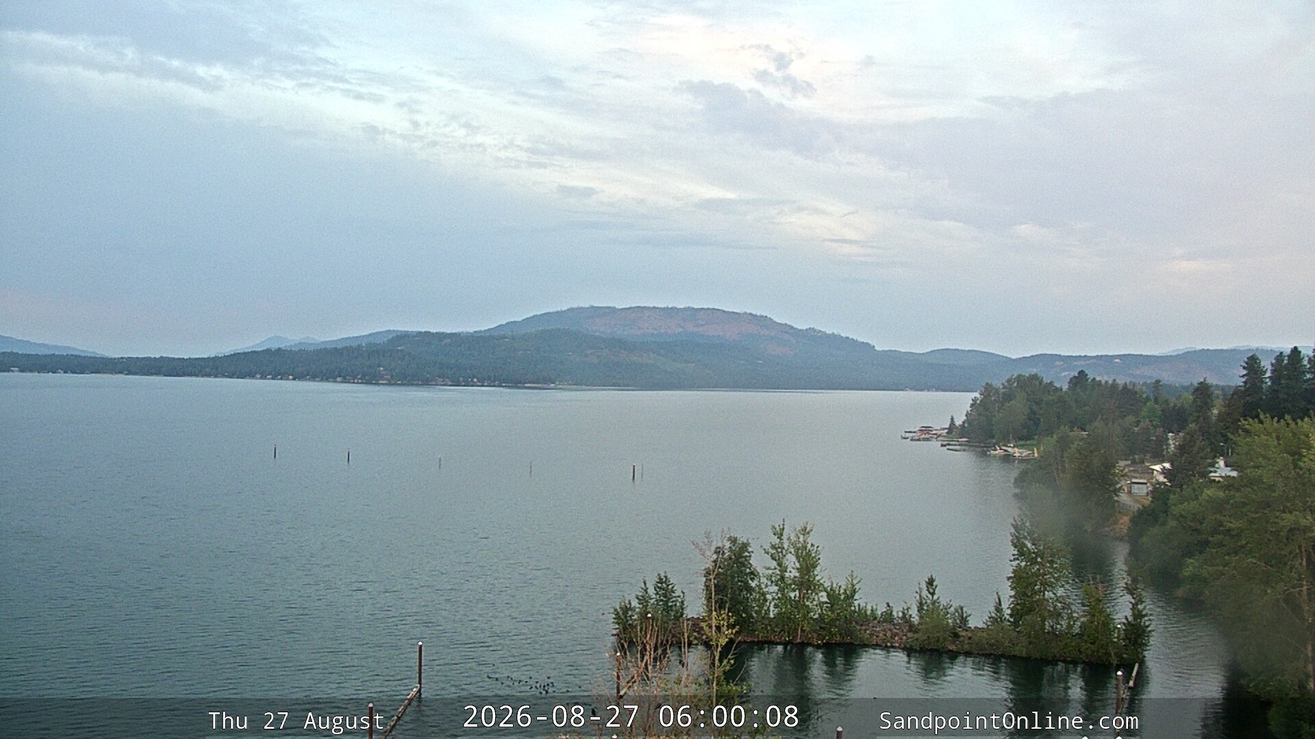 time-lapse frame, Sandpoint Online - Lake Pend Oreille webcam