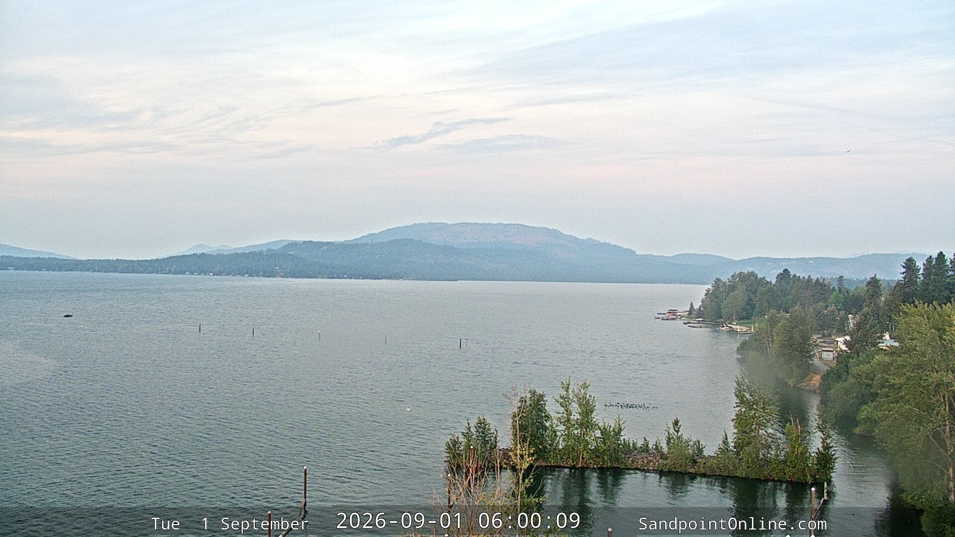time-lapse frame, Sandpoint Online - Lake Pend Oreille webcam