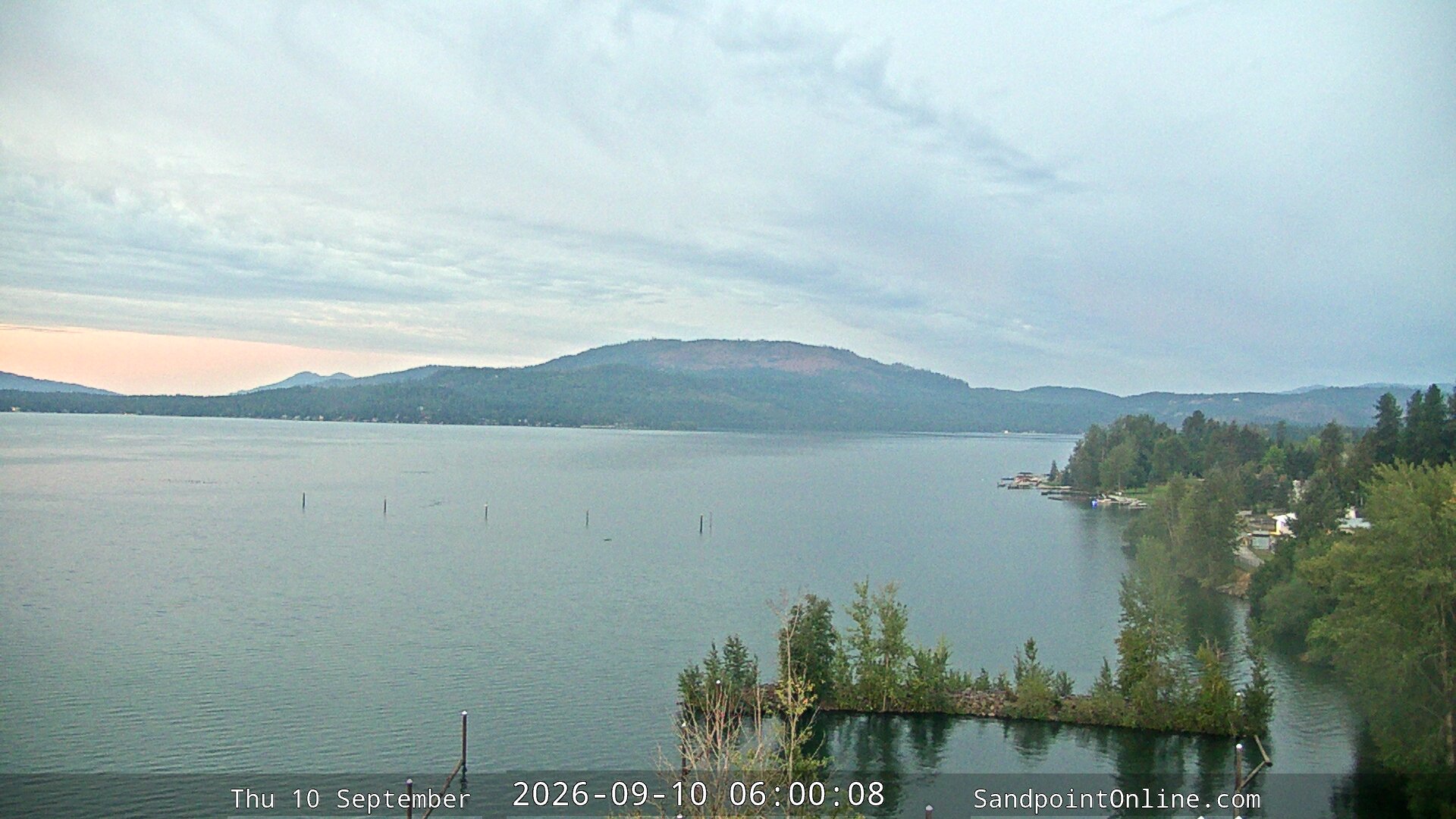 time-lapse frame, Sandpoint Online - Lake Pend Oreille webcam