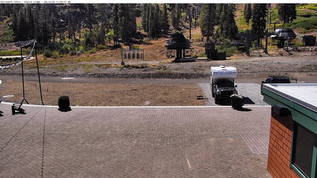 view from Palisades Tahoe Alpine Lodge Base Area on 2026-09-14
